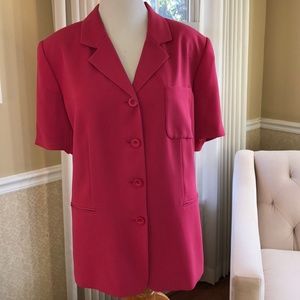 CHARTER CLUB Pink Short Sleeve Blazer Size 22